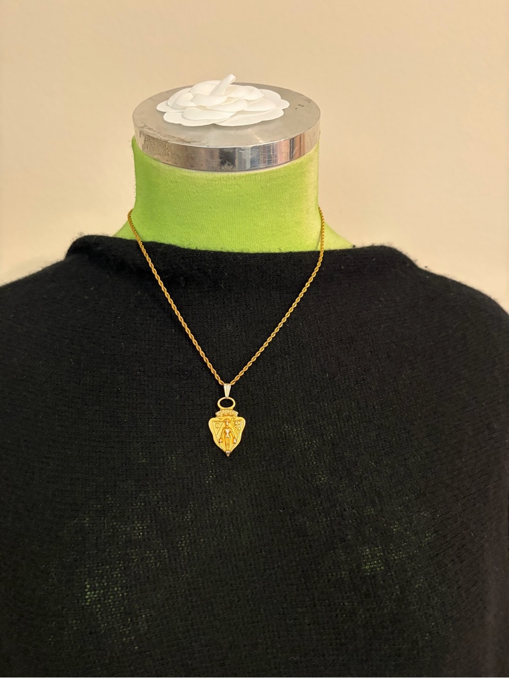 Gucci Gold-Tone Shield Pendant Necklace